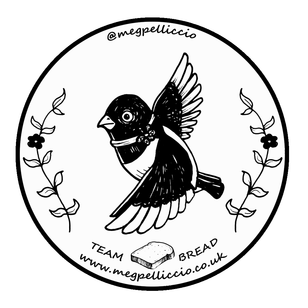 Doman Magpie minion with a slice of bread sticker design.